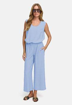Pants in viscose crepe | light blue