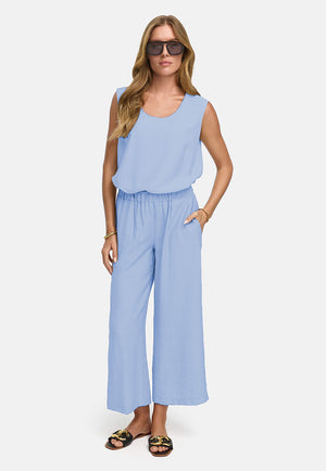 Pants in viscose crepe | light blue