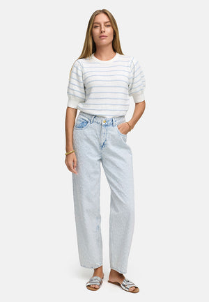 Hose in Strukturdenim | light Denim