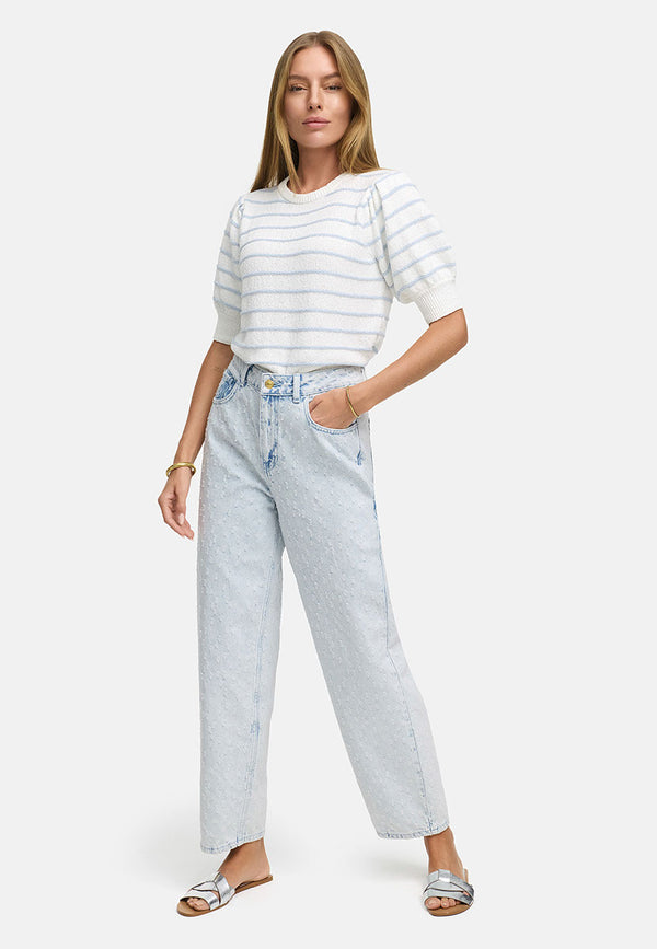 Hose in Strukturdenim | light Denim