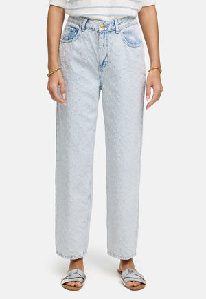 Hose in Strukturdenim | light Denim