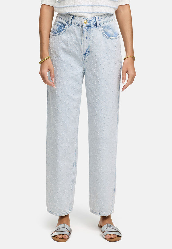 Hose in Strukturdenim | light Denim