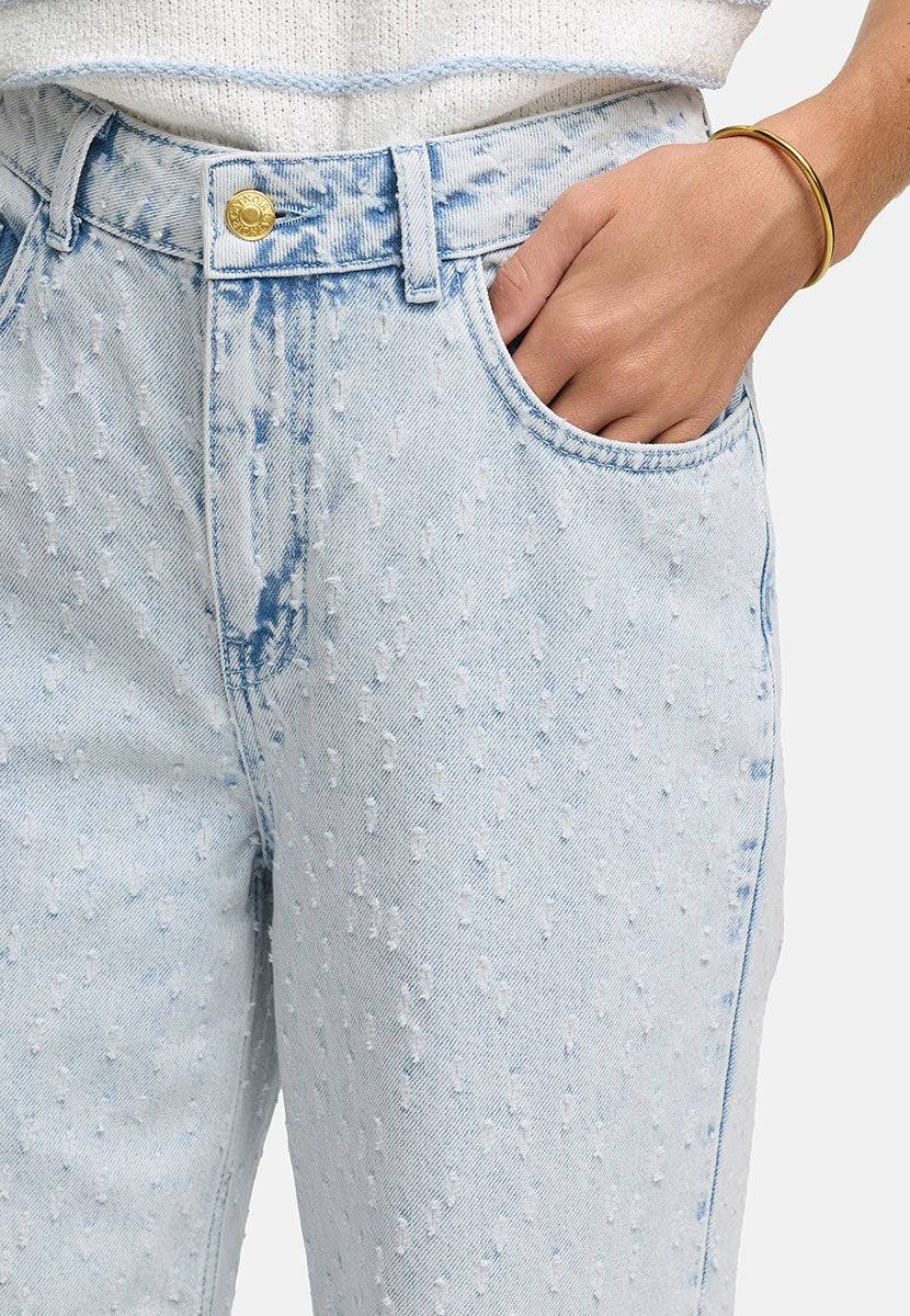 Hose in Strukturdenim | light Denim