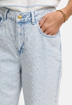 Hose in Strukturdenim | light Denim