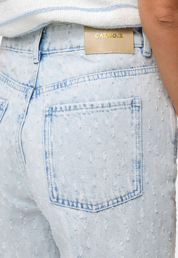 Hose in Strukturdenim | light Denim