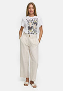 Hose in Cotton-Linen-Garmet Dye