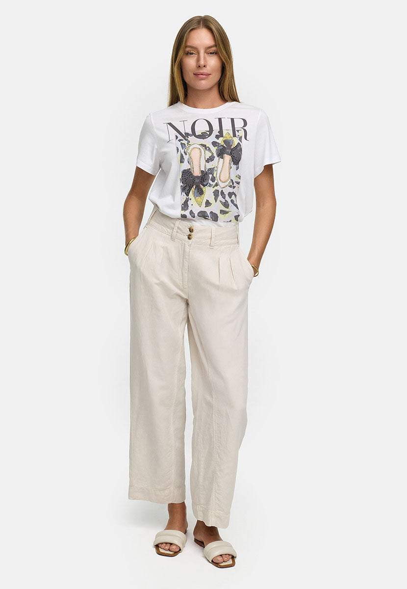 Hose in Cotton-Linen-Garmet Dye | Beige