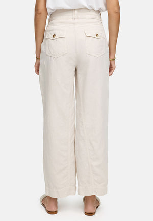 Hose in Cotton-Linen-Garmet Dye | Beige