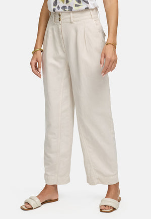 Hose in Cotton-Linen-Garmet Dye | Beige