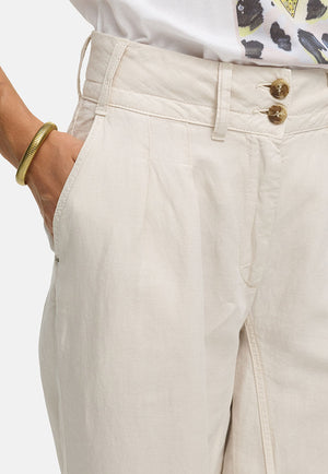 Hose in Cotton-Linen-Garmet Dye | Beige