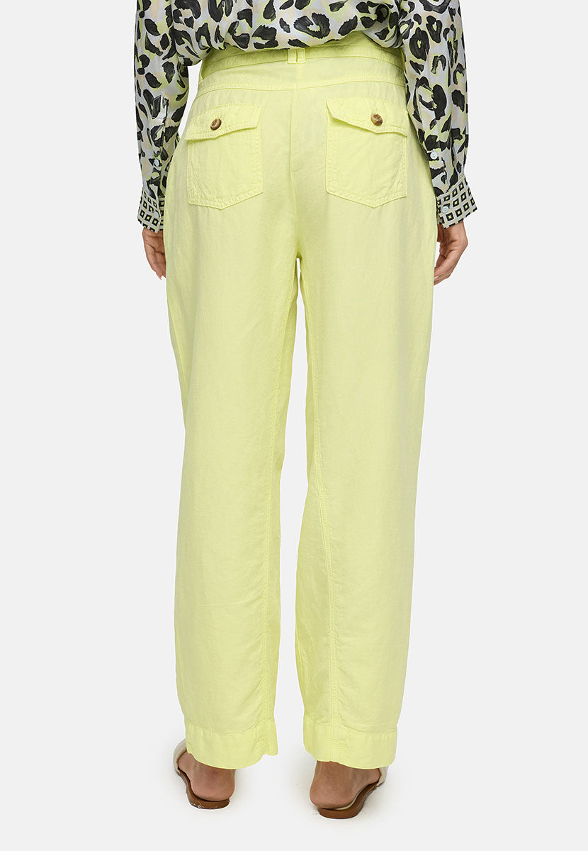 Hose in Cotton-Linen-Garmet Dye | light yellow