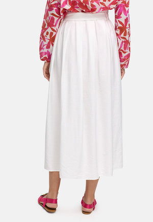 Viscose Crepe Skirt | White