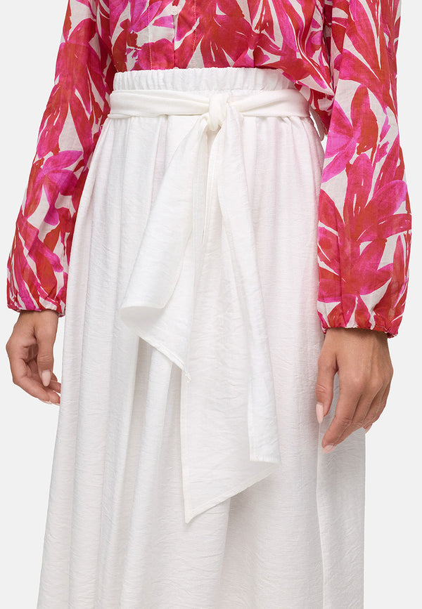 Viscose Crepe Skirt | White