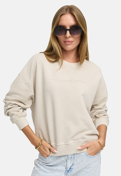 Sweatshirt in Garment Dye | Beige