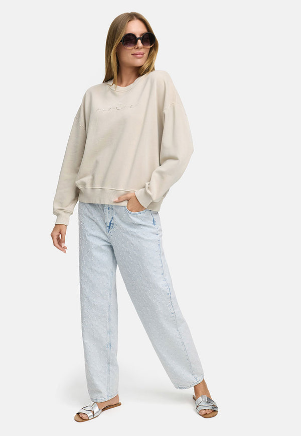 Sweatshirt in Garment Dye | Beige