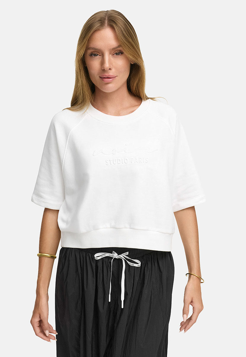 Sweatshirt in Garment Dye | White