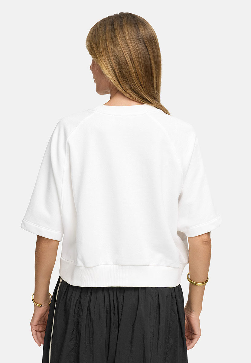 Sweatshirt in Garment Dye | White