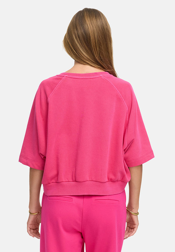 Sweatshirt in Garment Dye | Pink