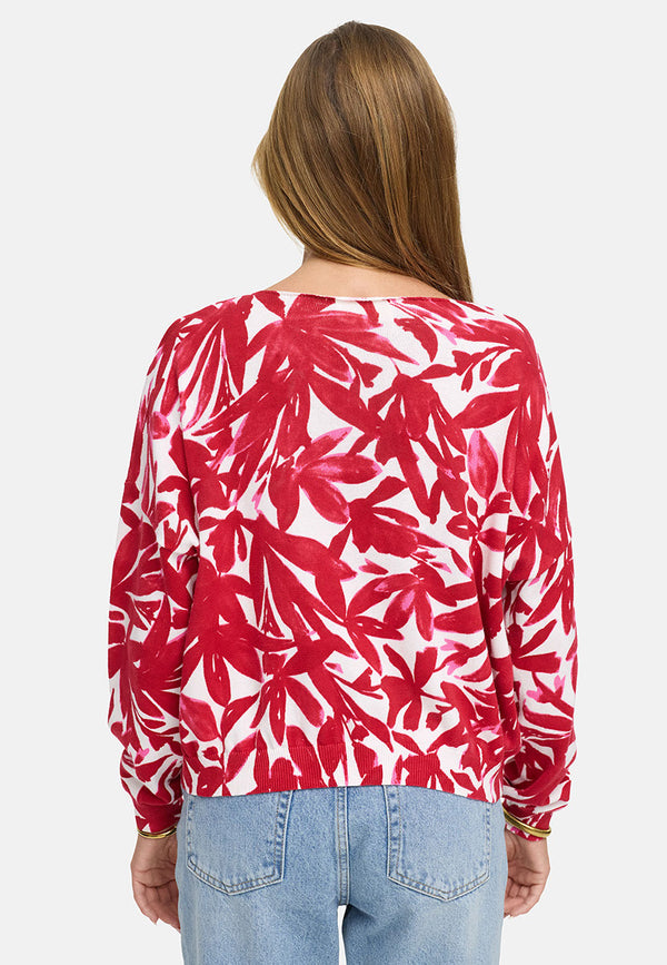 Strickpullover | Pink Leaves