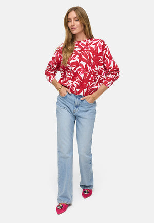 Strickpullover | Pink Leaves