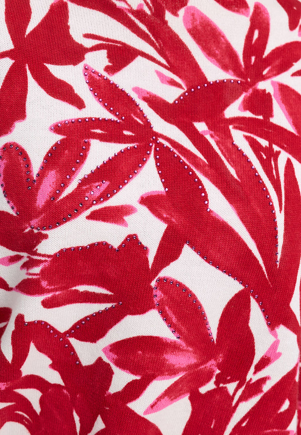 Strickpullover | Pink Leaves