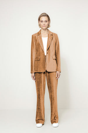Blazer in Jersey Cord | Cognac