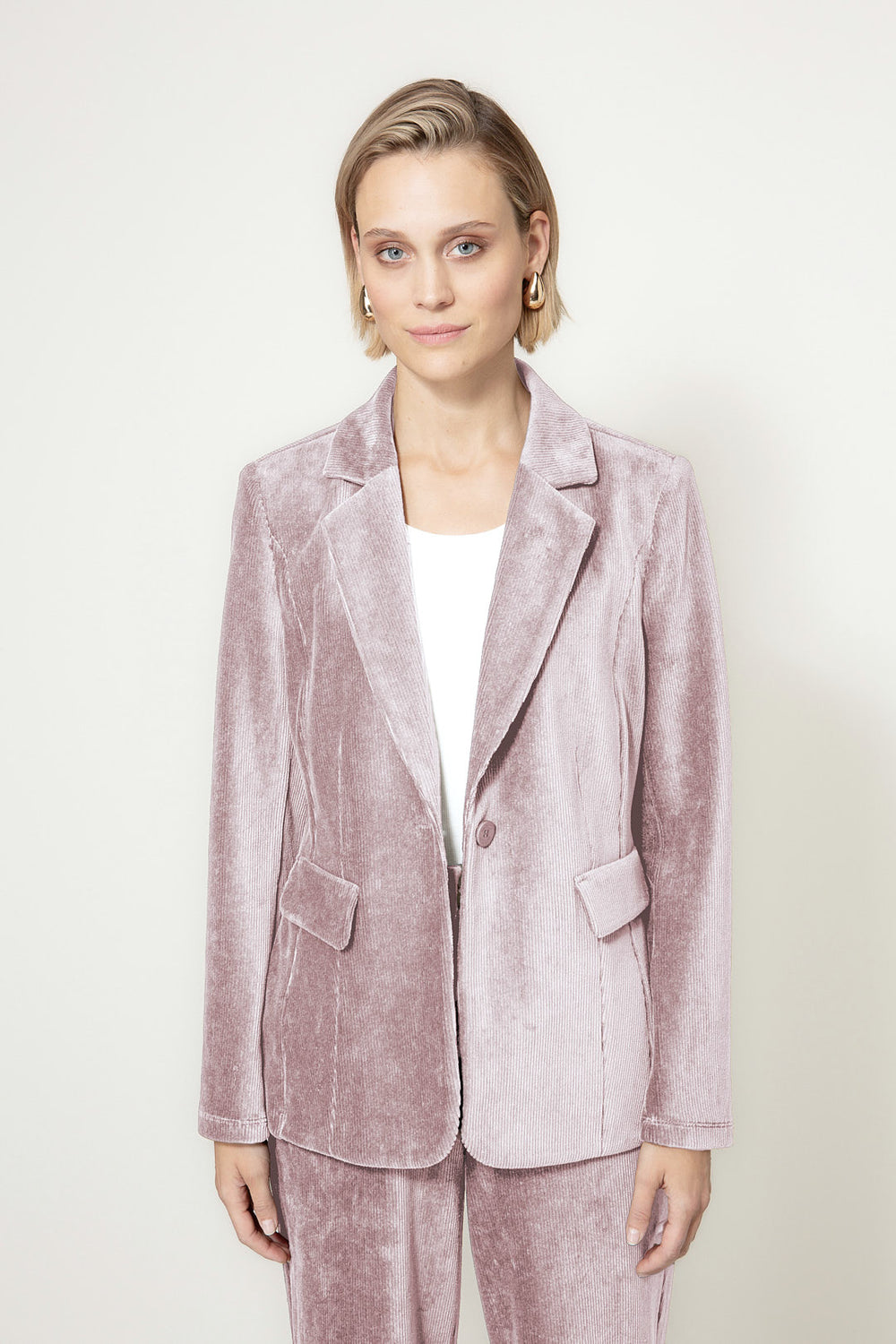 Blazer in Jersey Cord | Mauve