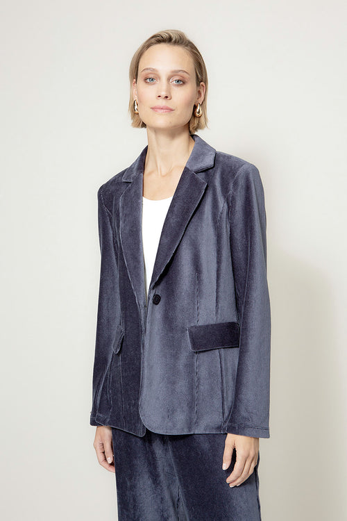Blazer in Jersey Cord | Navy