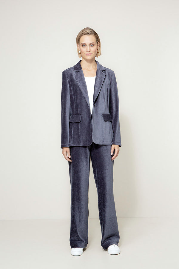 Blazer in Jersey Cord | Navy