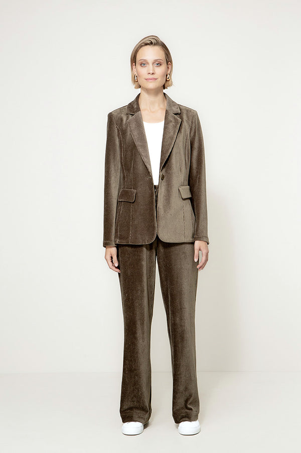 Blazer in Jersey Cord | Olive