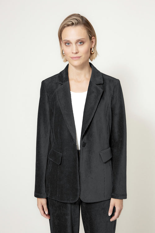 Blazer in Jersey Cord | Black