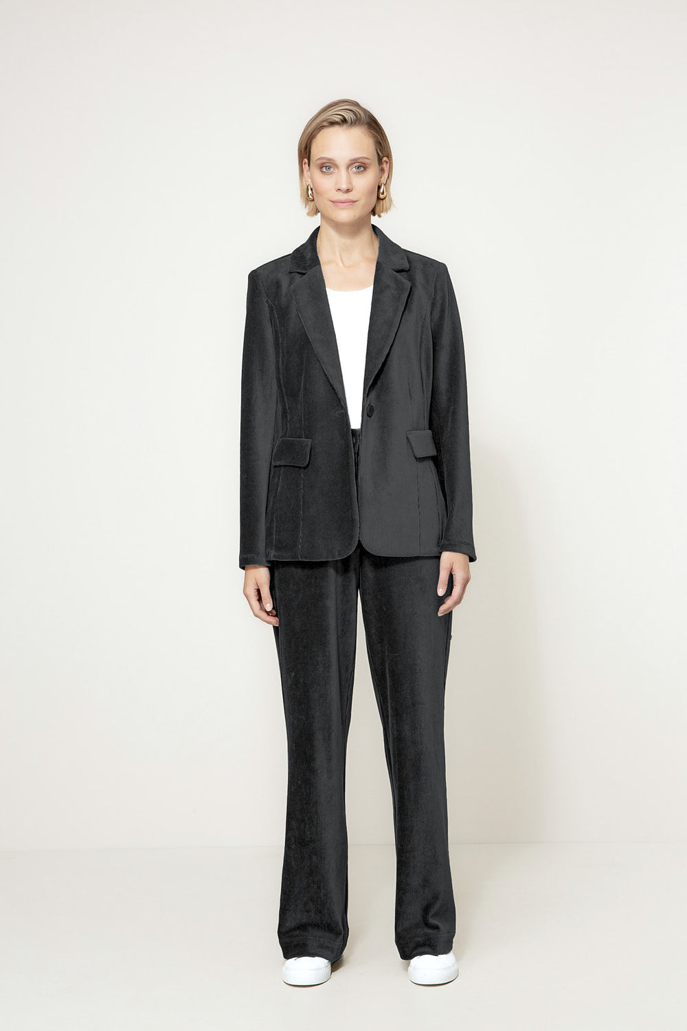 Blazer in Jersey Cord | Black