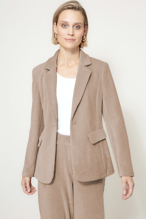 Blazer in Jersey Cord | Taupe