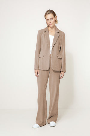 Blazer in Jersey Cord | Taupe