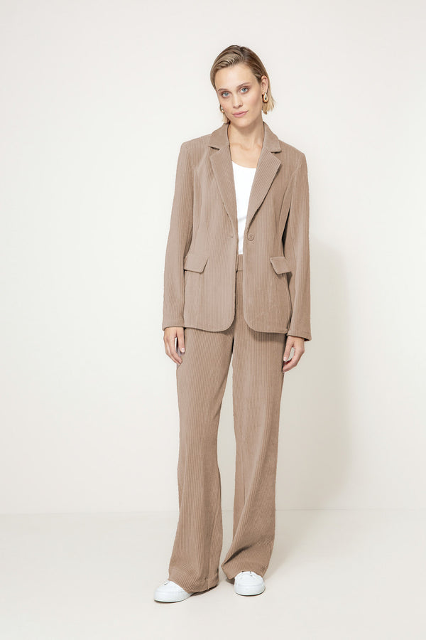 Blazer in Jersey Cord | Taupe