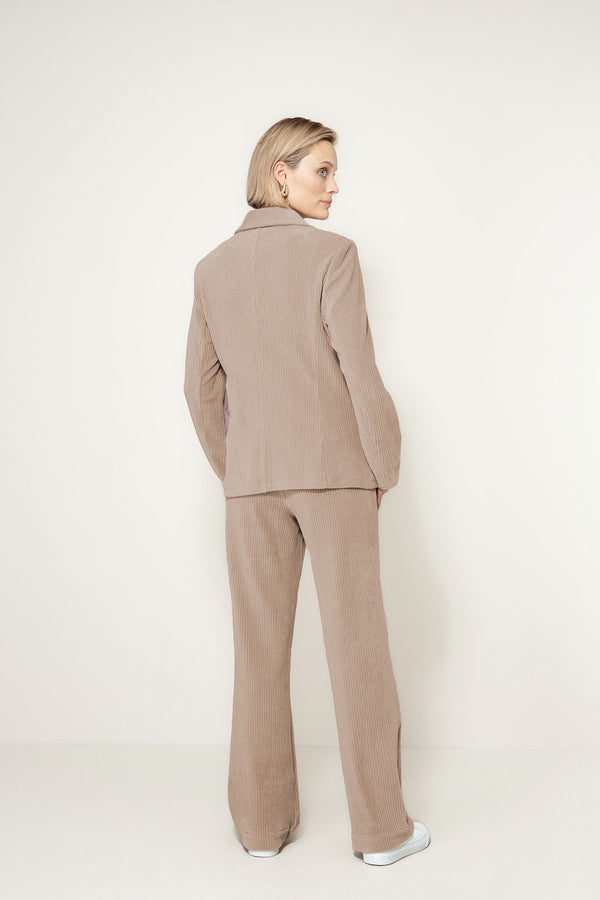 Blazer in Jersey Cord | Taupe