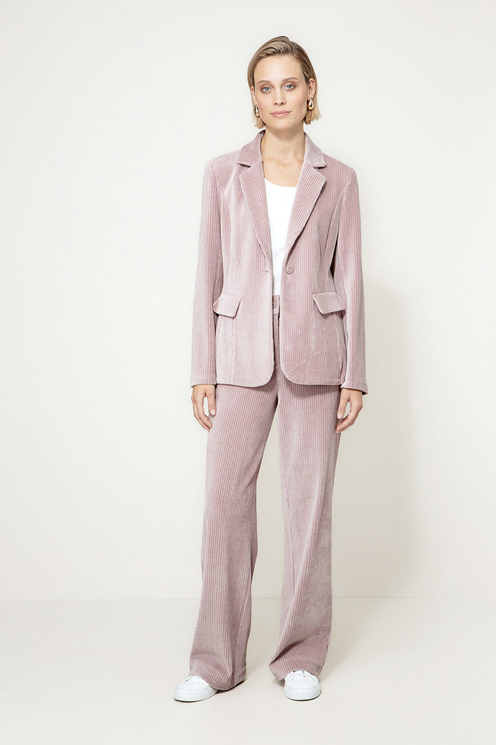Blazer in Jersey Cord | Mauve