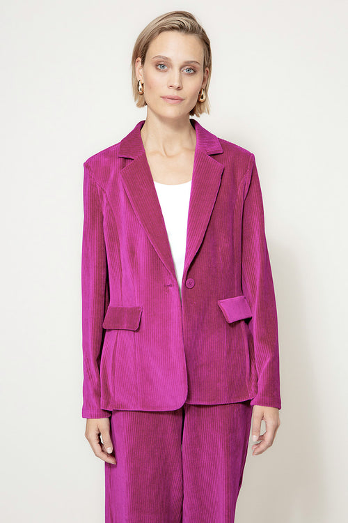 Blazer in Jersey Cord | Pink Berry