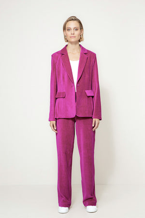 Blazer in Jersey Cord | Pink Berry