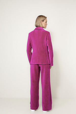 Blazer in Jersey Cord | Pink Berry