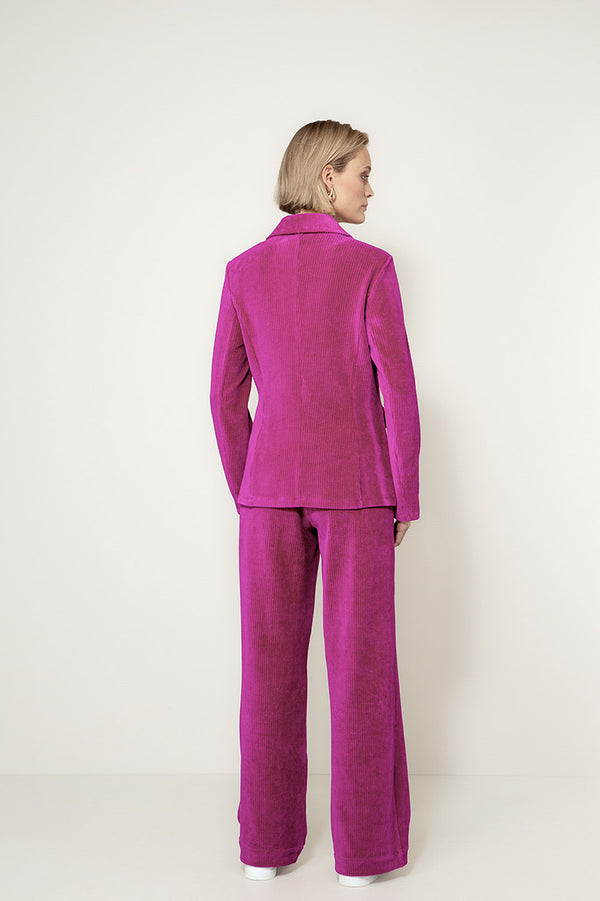 Blazer in Jersey Cord | Pink Berry