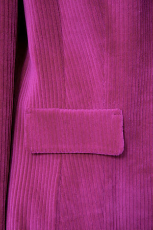 Blazer in Jersey Cord | Pink Berry