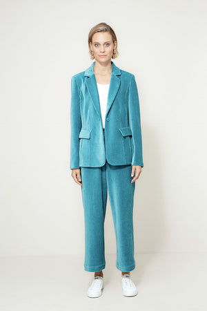 Blazer in Jersey Cord | Teal