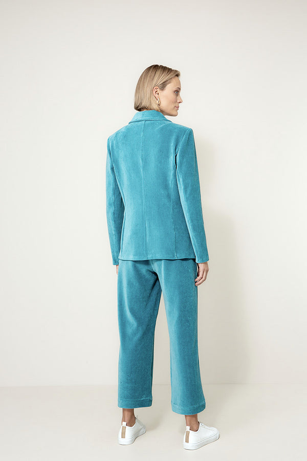 Blazer in Jersey Cord | Teal