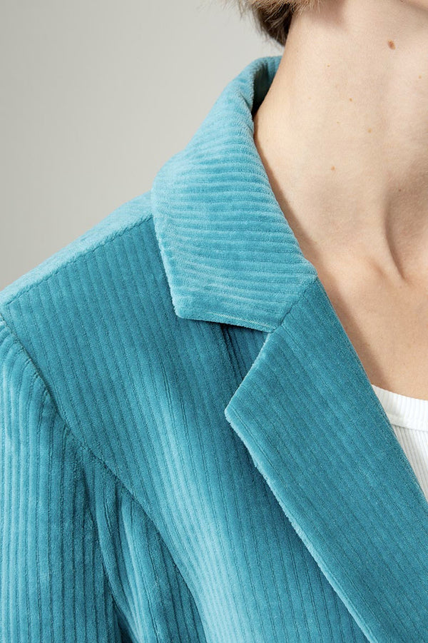 Blazer in Jersey Cord | Teal