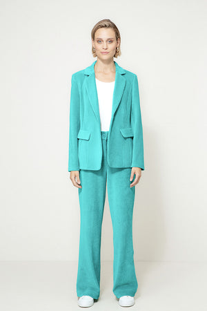 Blazer in Jersey Cord | Turquoise