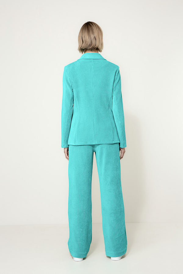 Blazer in Jersey Cord | Turquoise