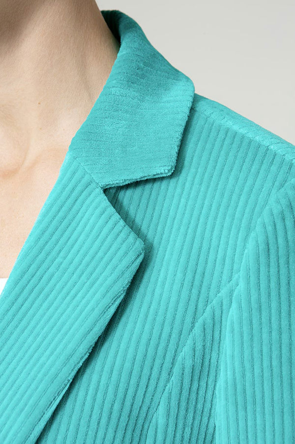 Blazer in Jersey Cord | Turquoise