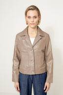 Jacke in veganem Leder | Taupe