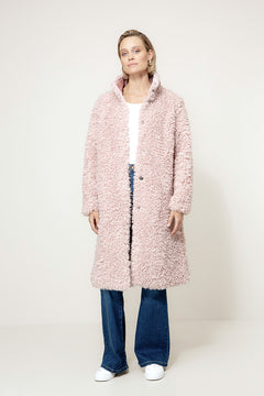 Mantel in Fake Fur | Mauve